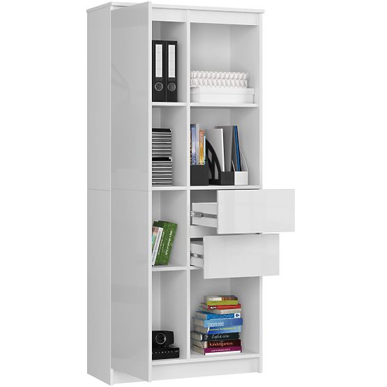 SCAFFALE DA UFFICIO R 80 cm CLP R15 PK BIANCO / LUCIDO BIANCO
