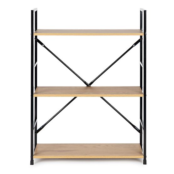 Scaffale in legno con struttura in metallo LOFT largo 3 ripiani