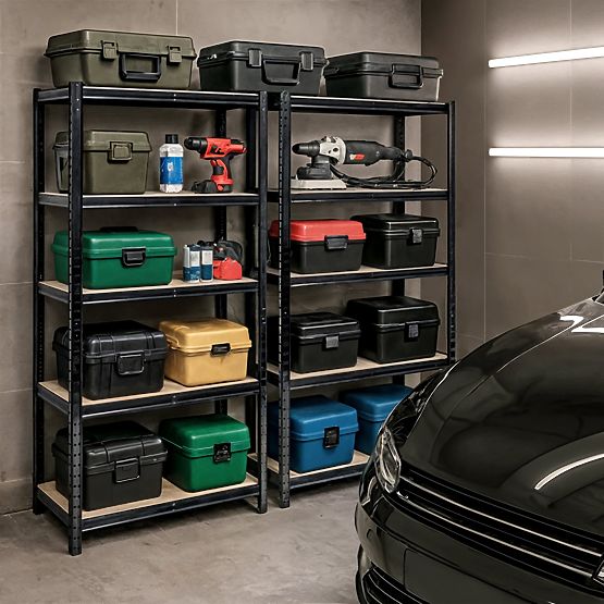 SCAFFALE IN METALLO 70x30x154 NERO