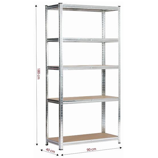 SCAFFALE IN METALLO 90x40x180 ARGENTO