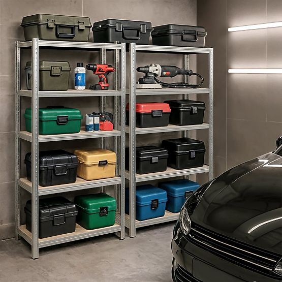 SCAFFALE IN METALLO 90x40x180 ARGENTO