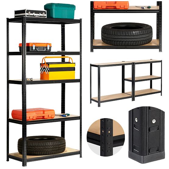 SCAFFALE IN METALLO 90x40x180 NERO