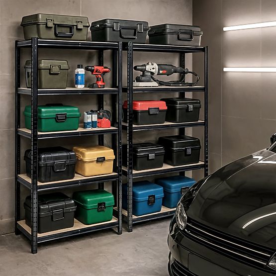 SCAFFALE IN METALLO 90x40x180 NERO