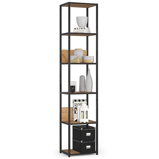 SCAFFALE IN METALLO LOFT 400 NERO/ROVERE CRAFT