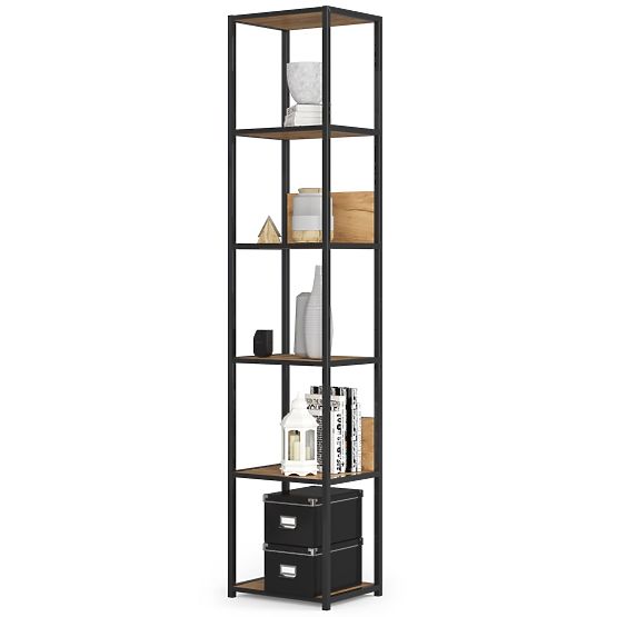 SCAFFALE IN METALLO LOFT 400 NERO/ROVERE CRAFT