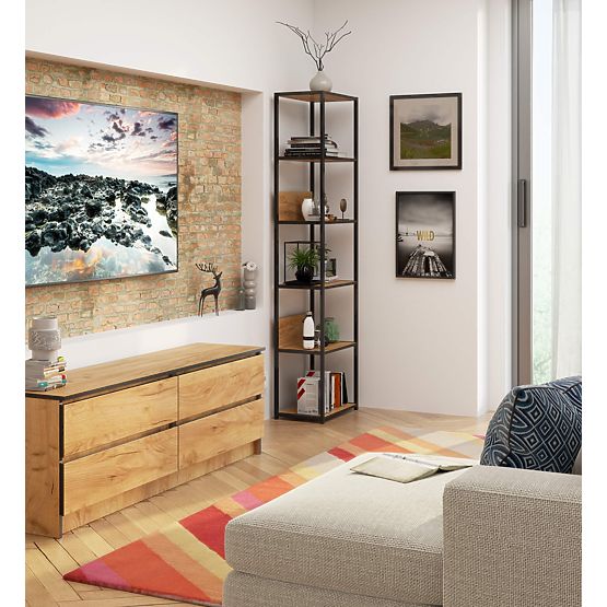 SCAFFALE INDUSTRIALE 500 NERO/ROVERE CRAFT