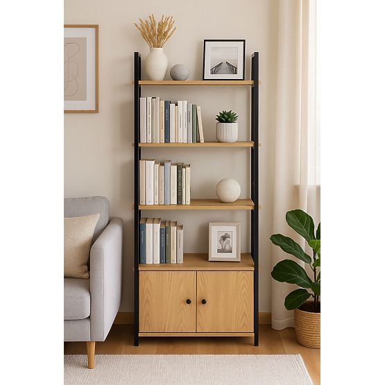 Scaffale industriale loft con armadietto 4 ripiani ModernHome