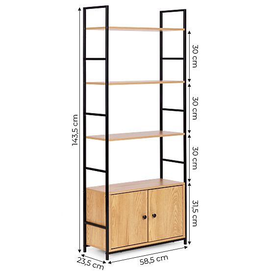 Scaffale industriale loft con armadietto 4 ripiani ModernHome