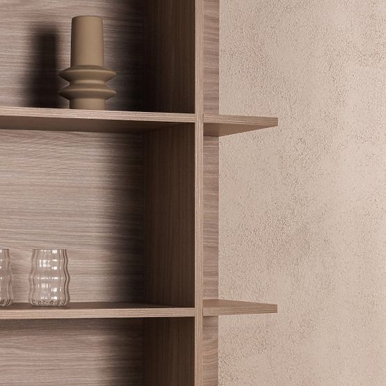 Scaffale Kanso, rovere perlato