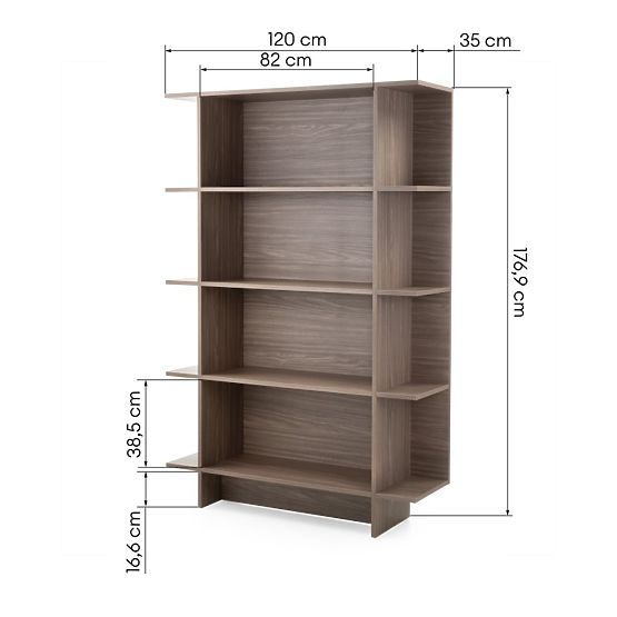 Scaffale Kanso, rovere perlato