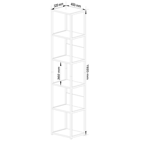 Scaffale loft in metallo 40 cm - nero-nero - 6 ripiani