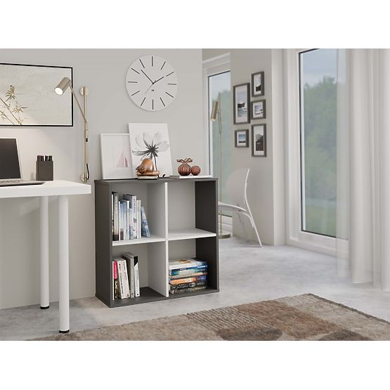 Scaffale Malax 2x2 ANTRACITE BIANCO