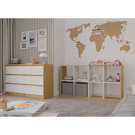 Scaffale Malax 2X4 Rovere Artisan Bianco