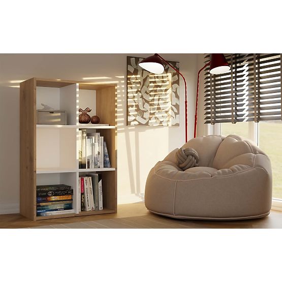 Scaffale Malax MINI 2X3 ROVERE ARTIGIANO BIANCO