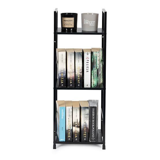 Scaffale moderno in legno con struttura in metallo LOFT 3 ripiani nero