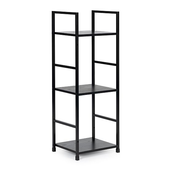 Scaffale moderno in legno con struttura in metallo LOFT 3 ripiani nero