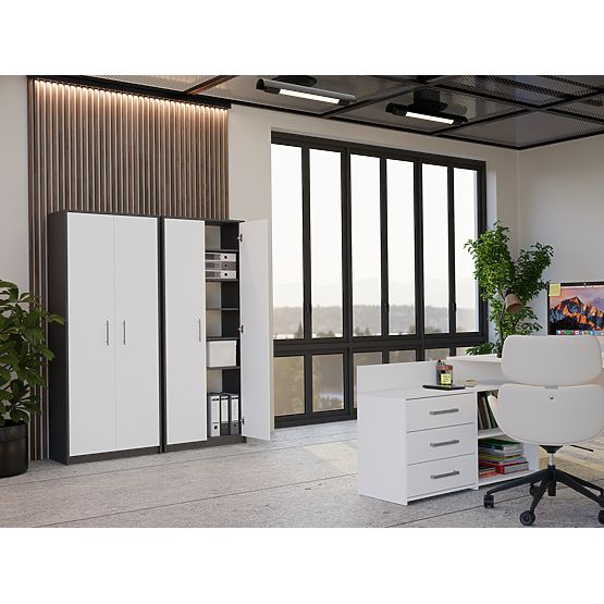 Scaffale Oliv 2D ANTRACITE BIANCO