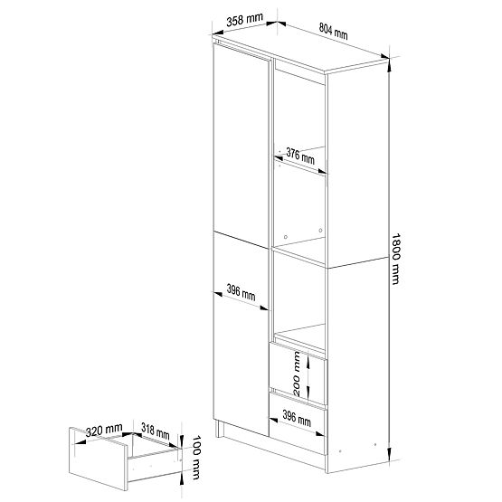 SCAFFALE R11 R80 1D 2SZ CLP PK BIANCO / GRIGIO