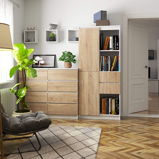 SCAFFALE R15 R80 1D 2SZ CLP PK BIANCO / SONOMA