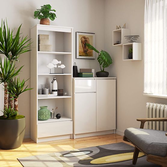 SCAFFALE R60 1SZ 4P CLP PK BIANCO / LUCIDO BIANCO