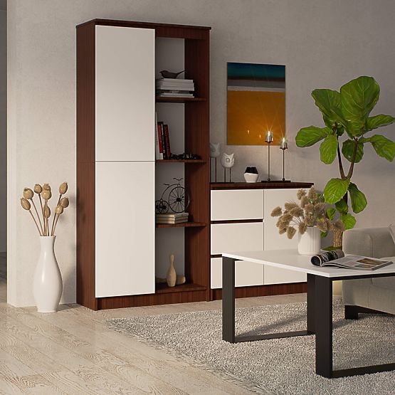 SCAFFALE R80 1D 4P CLP WENGE / BIANCO