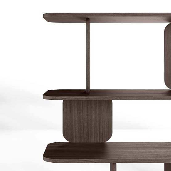 Scaffale Tulumo 200 cm, arrotondato, Noce Villa