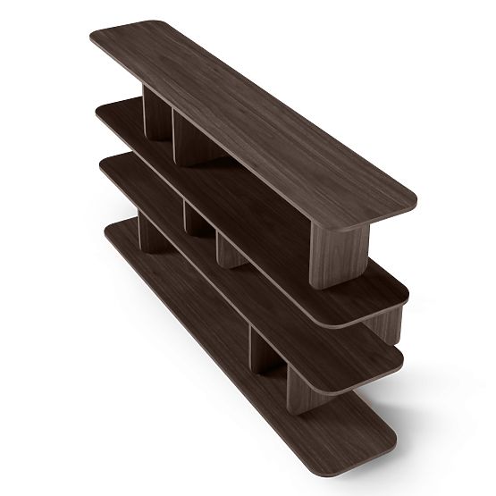 Scaffale Tulumo 200 cm, arrotondato, Noce Villa