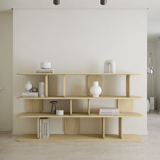 Scaffale Tulumo 200 cm, arrotondato, Rovere Cremona Torro