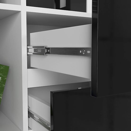 SCAFFALE UFFICIO R 80 cm CLP R15 PK BIANCO / NERO LUCIDO