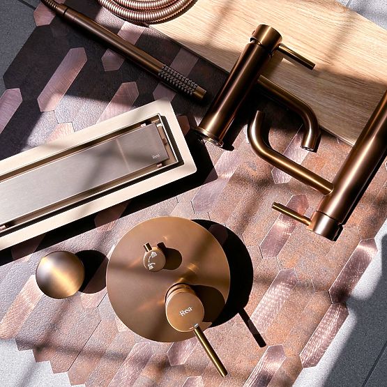 Scarico lineare REA Neox per rame spazzolato 60