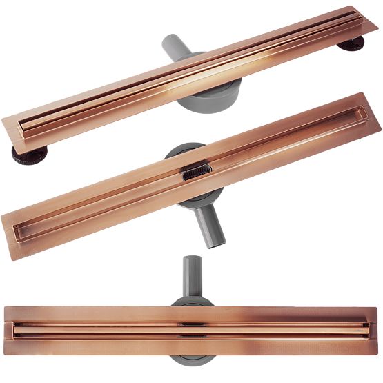 Scarico lineare REA NEOX SLIM PRO rame spazzolato 60