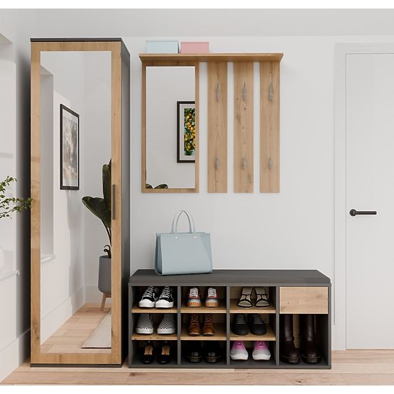 Scarpiera aperta TALLIN ANTRACITE ROVERE ARTISAN per ingresso