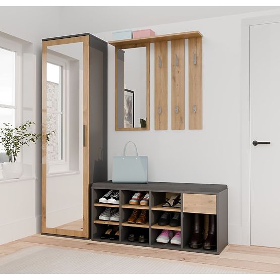 Scarpiera aperta TALLIN ANTRACITE ROVERE ARTISAN per ingresso