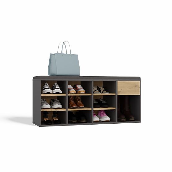 Scarpiera aperta TALLIN ANTRACITE ROVERE ARTISAN per ingresso