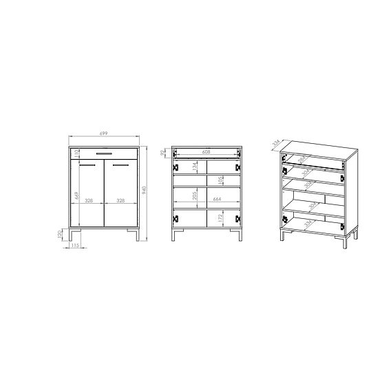 Scarpiera Nevio - rovere artigianale