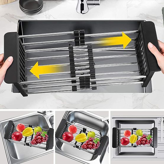 Scolapiatti a cestello per lavello ORDOS nero