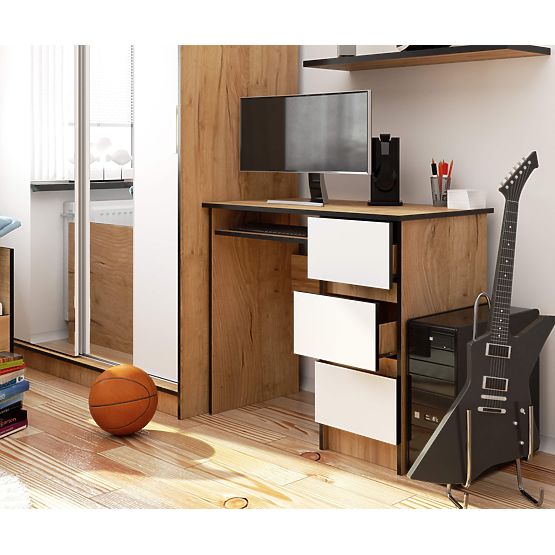 SCRIVANIA A-6 CLP ROVERE CRAFT / BIANCO DESTRA