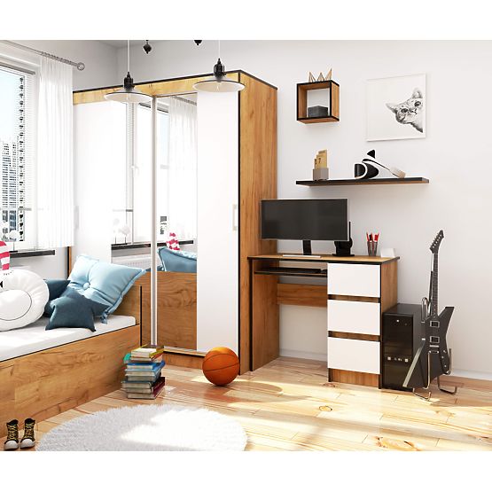 SCRIVANIA A-6 CLP ROVERE CRAFT / BIANCO DESTRA