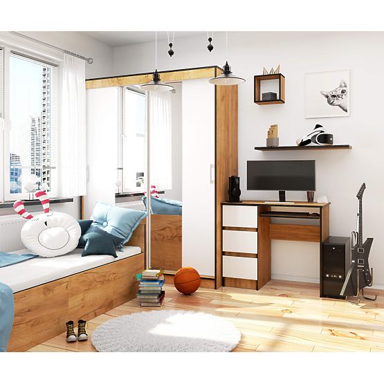 SCRIVANIA A-6 CLP ROVERE CRAFT / BIANCO SINISTRA