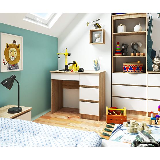 SCRIVANIA A-7 CLP SONOMA / BIANCO PK DESTRA