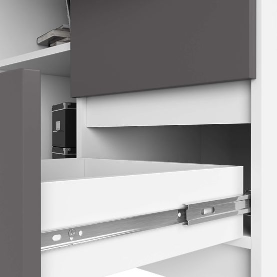 SCRIVANIA ANGOLARE B16 CLP DESTRA BIANCA / GRIGIA