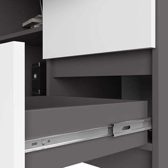 SCRIVANIA ANGOLARE B16 CLP DESTRA GRIGIO GRAFITE / BIANCO