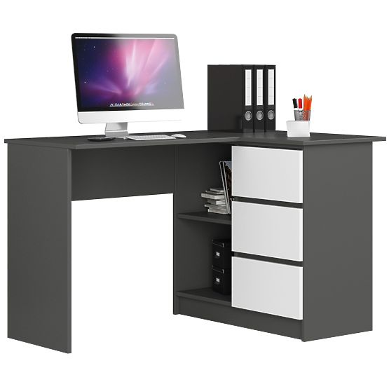 SCRIVANIA ANGOLARE B16 CLP DESTRA GRIGIO GRAFITE / BIANCO