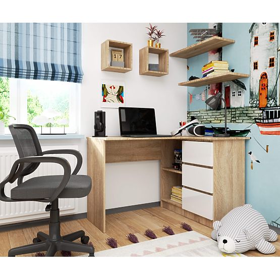 SCRIVANIA ANGOLARE B16 CLP DESTRA PK SONOMA / BIANCO