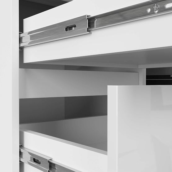 SCRIVANIA ANGOLARE B20 155 cm SINISTRA PK BIANCO LUCIDO