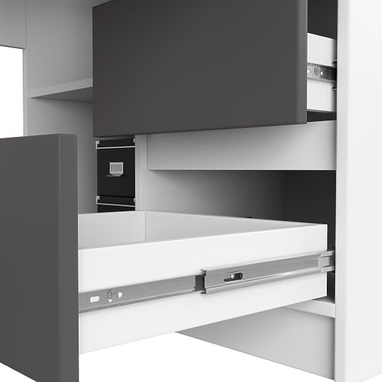 SCRIVANIA ANGOLARE B20 CLP DESTRA BIANCA / GRIGIA