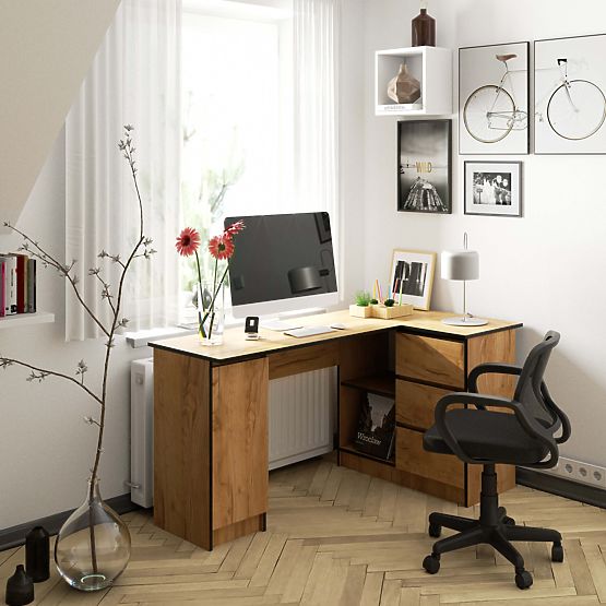 SCRIVANIA ANGOLARE B20 CLP DESTRA PK ROVERE CRAFT