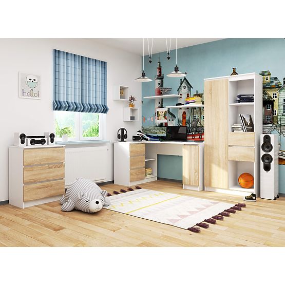 SCRIVANIA ANGOLARE B20 CLP SINISTRA PK BIANCO / SONOMA