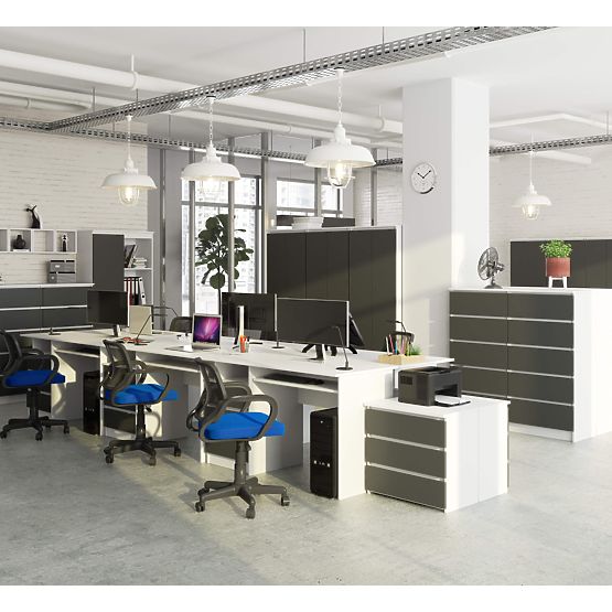 SCRIVANIA CLP 135cm PK BIANCO / GRIGIO