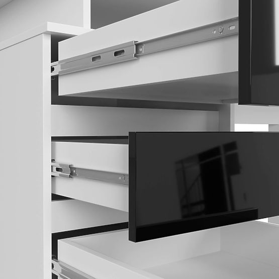 SCRIVANIA CLP 135cm PK BIANCO / NERO LUCIDO